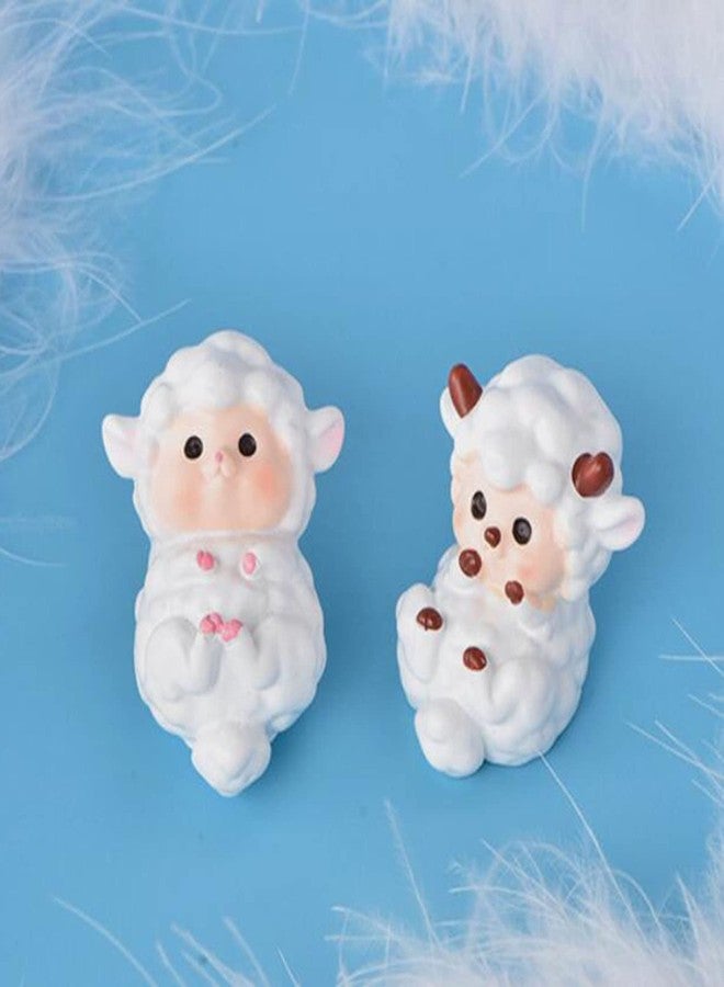 HYSTYLE 6 Pcs Mini Sheep Figure Animal Figurines Home Decor Mini Sheep Figure Cake Topper Easter Egg Fillers Garden Cake Decoration - Image 5